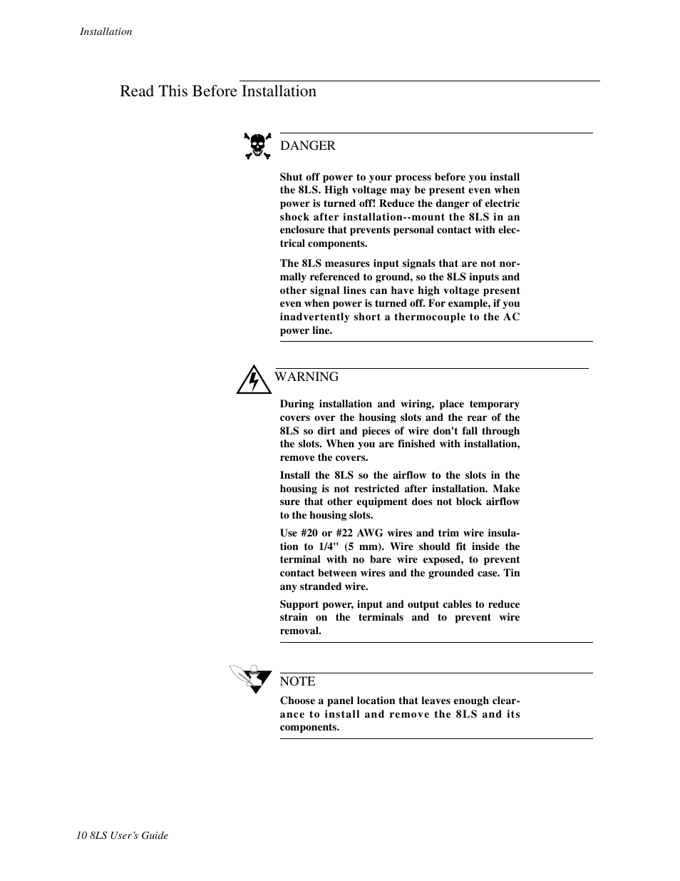 Read this before installation | Watlow 8LS Controller User Manual | Page 18 / 140