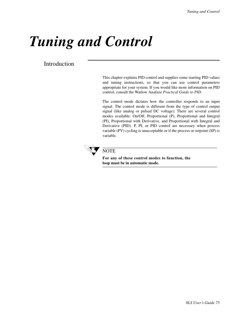 Tuning and control, Introduction | Watlow 8LS Controller User Manual | Page 83 / 140