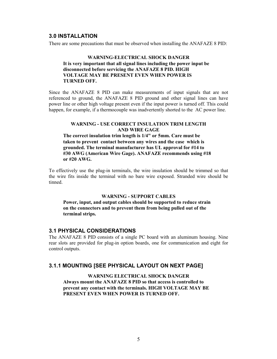 0 installation, 1 physical considerations | Watlow 8PID Controller User Manual | Page 10 / 55