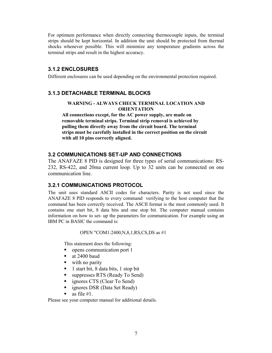 2 communications set-up and connections | Watlow 8PID Controller User Manual | Page 12 / 55