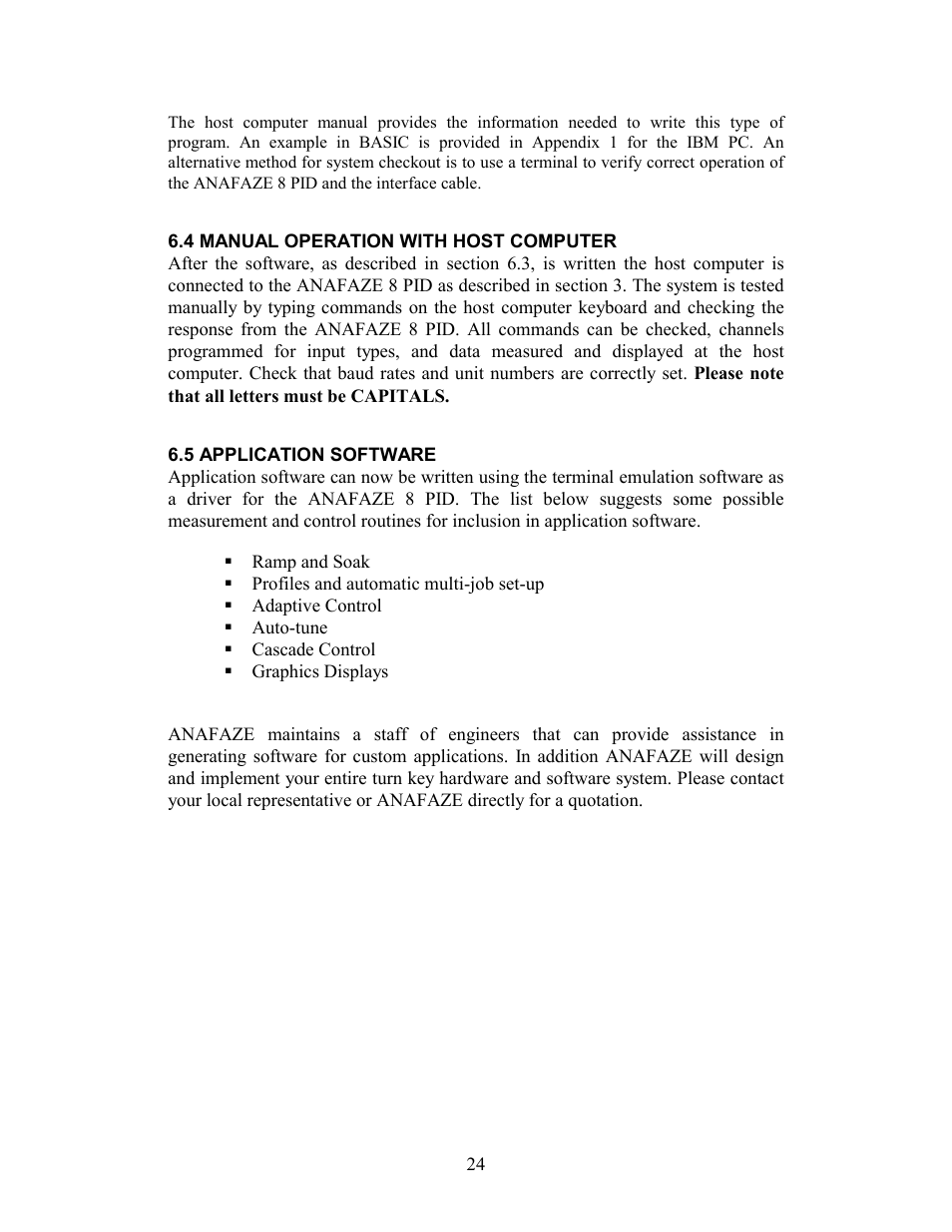 4 manual operation with host computer, 5 application software | Watlow 8PID Controller User Manual | Page 29 / 55