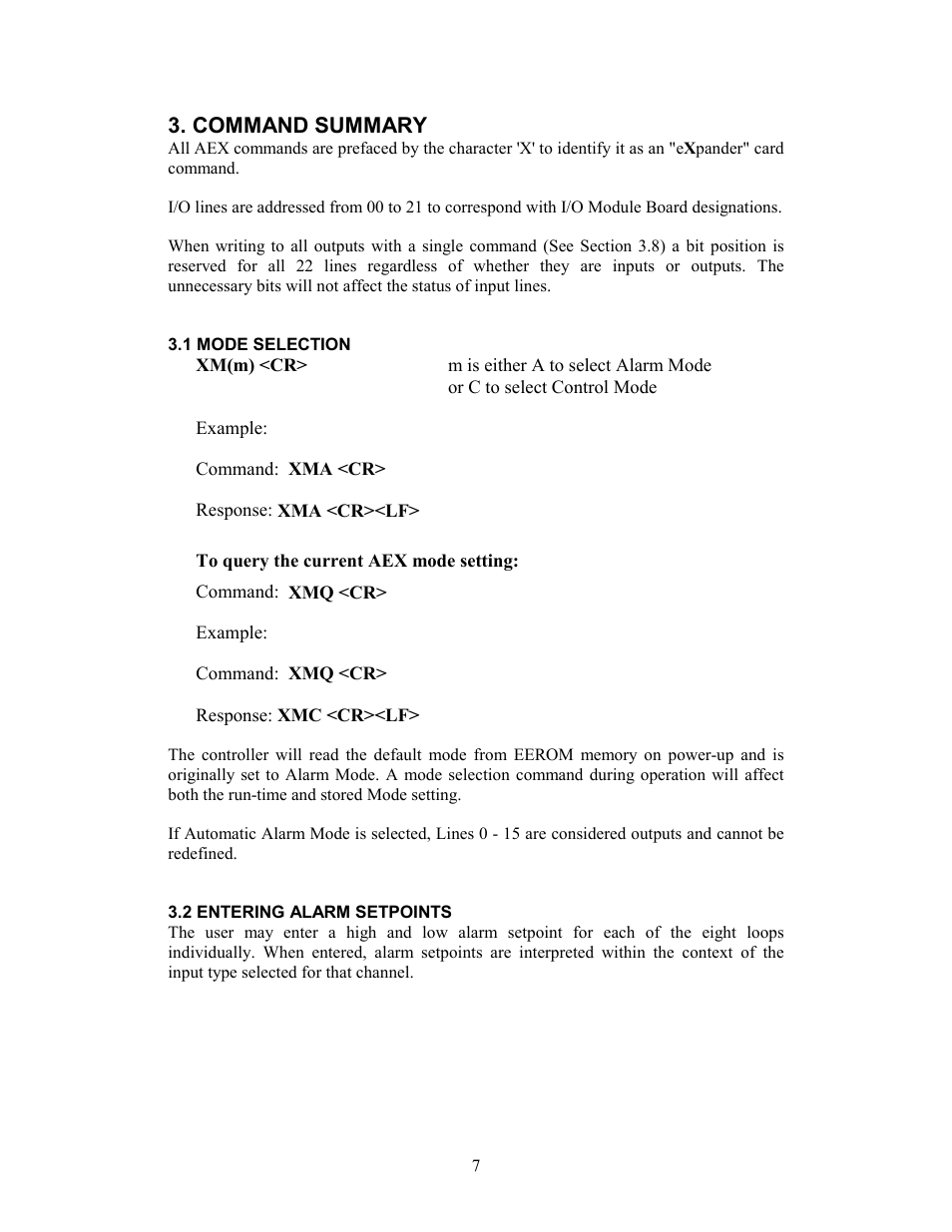 Command summary, 1 mode selection, 2 entering alarm setpoints | Watlow 8PID Controller User Manual | Page 48 / 55