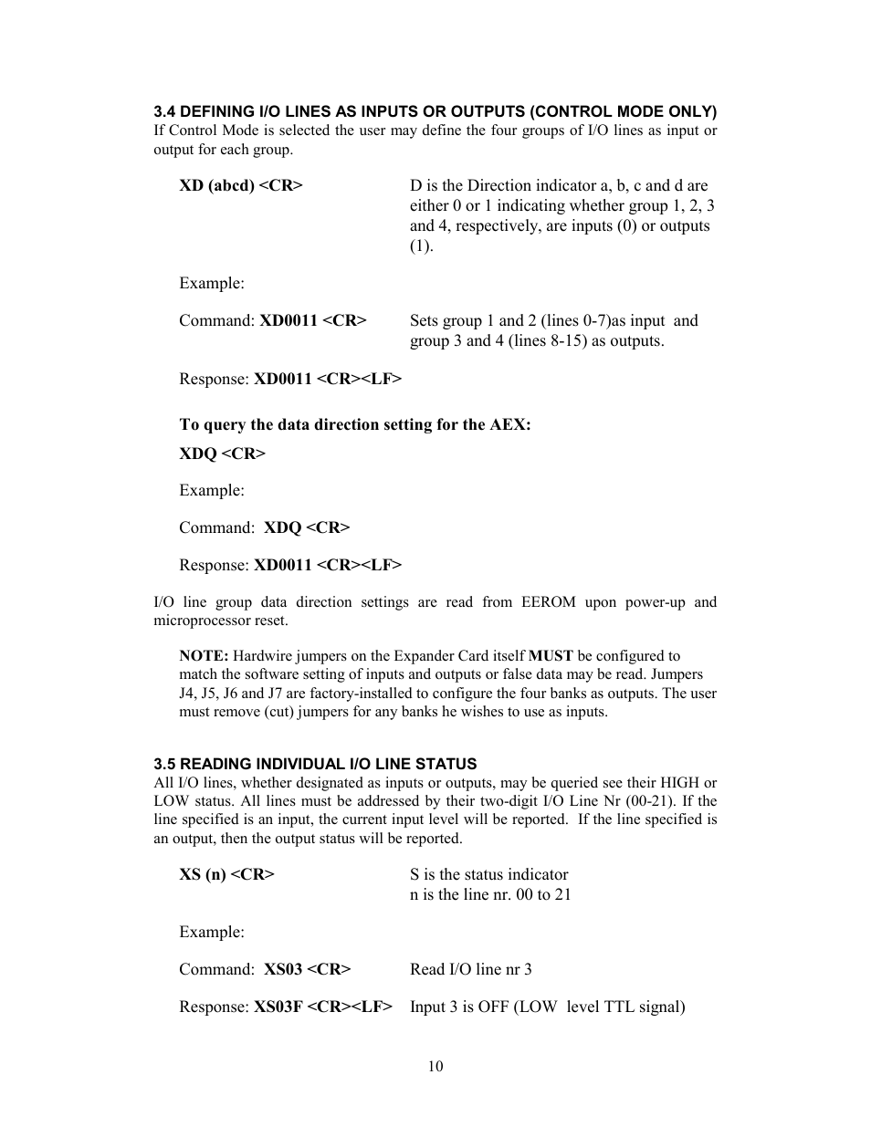 5 reading individual i/o line status, 4 defining i/o lines as inputs or outputs | Watlow 8PID Controller User Manual | Page 51 / 55