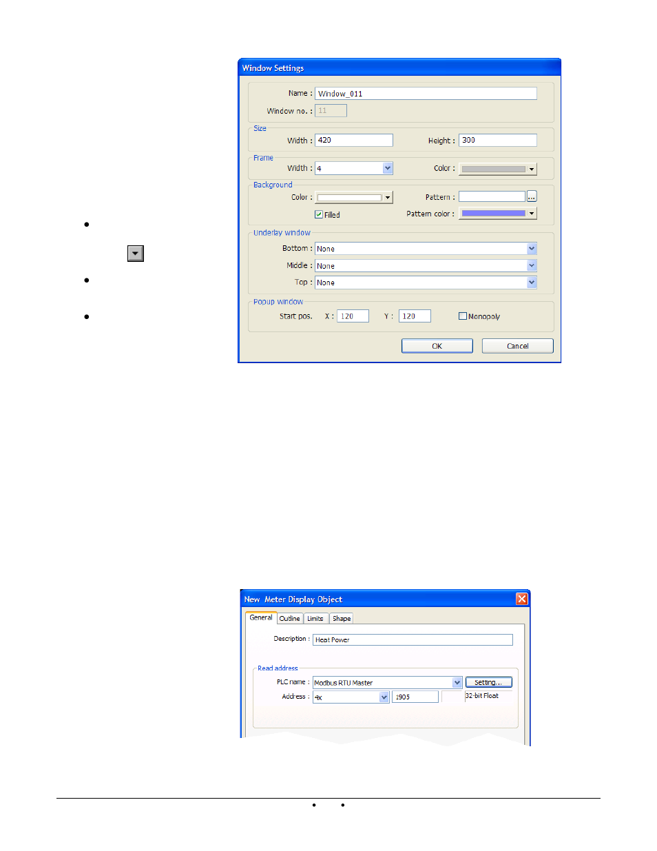 Create a meter in a popup window | Watlow Addendum to EZwarePlus User Manual | Page 15 / 50