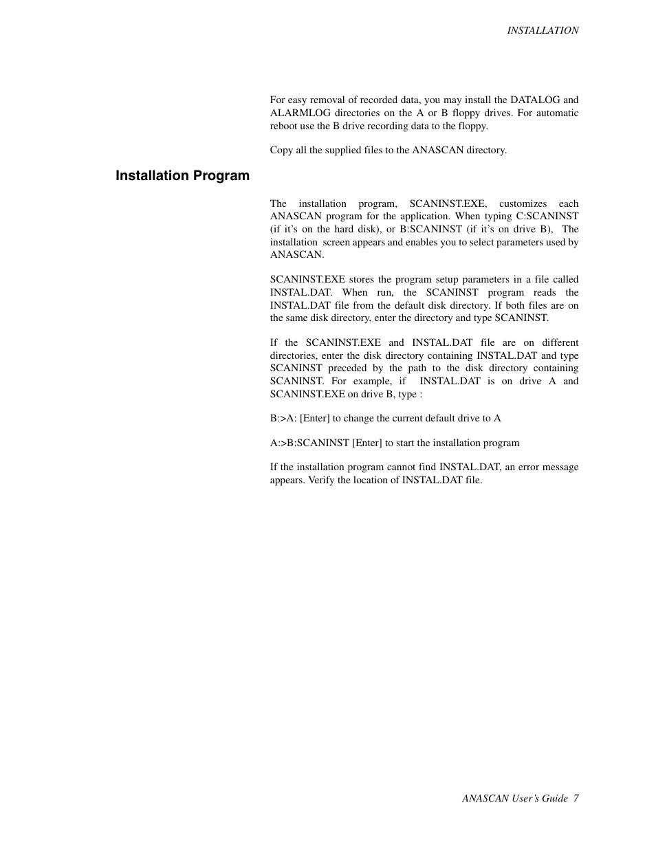 Installation program | Watlow ANASCAN User Manual | Page 15 / 62