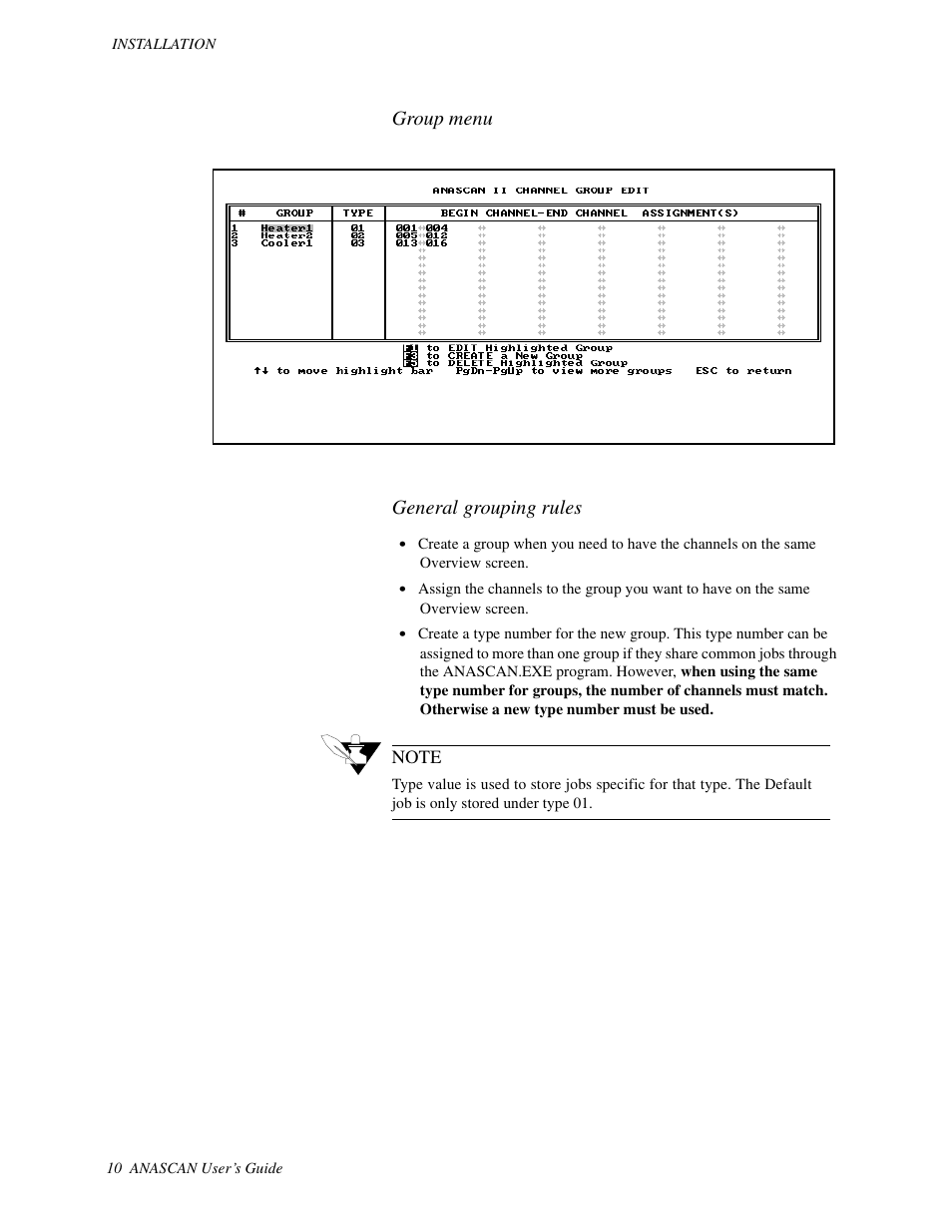 Group menu general grouping rules | Watlow ANASCAN User Manual | Page 18 / 62