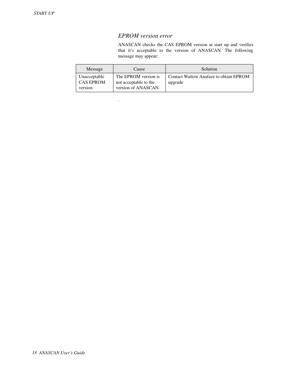 Eprom version error | Watlow ANASCAN User Manual | Page 26 / 62