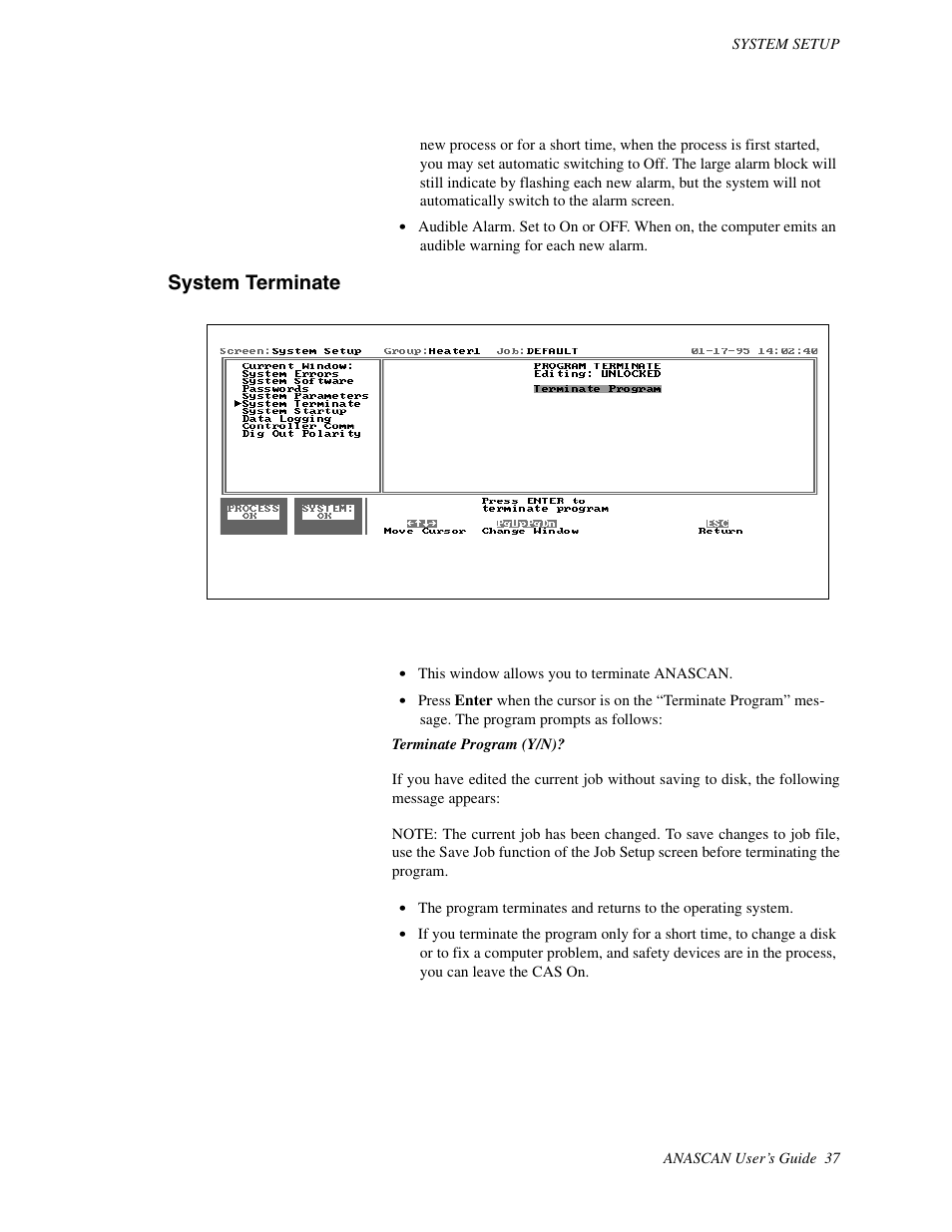 System terminate | Watlow ANASCAN User Manual | Page 45 / 62