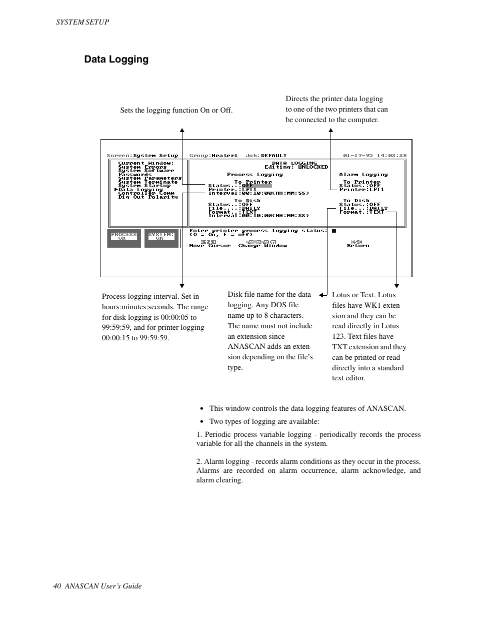 Data logging | Watlow ANASCAN User Manual | Page 48 / 62