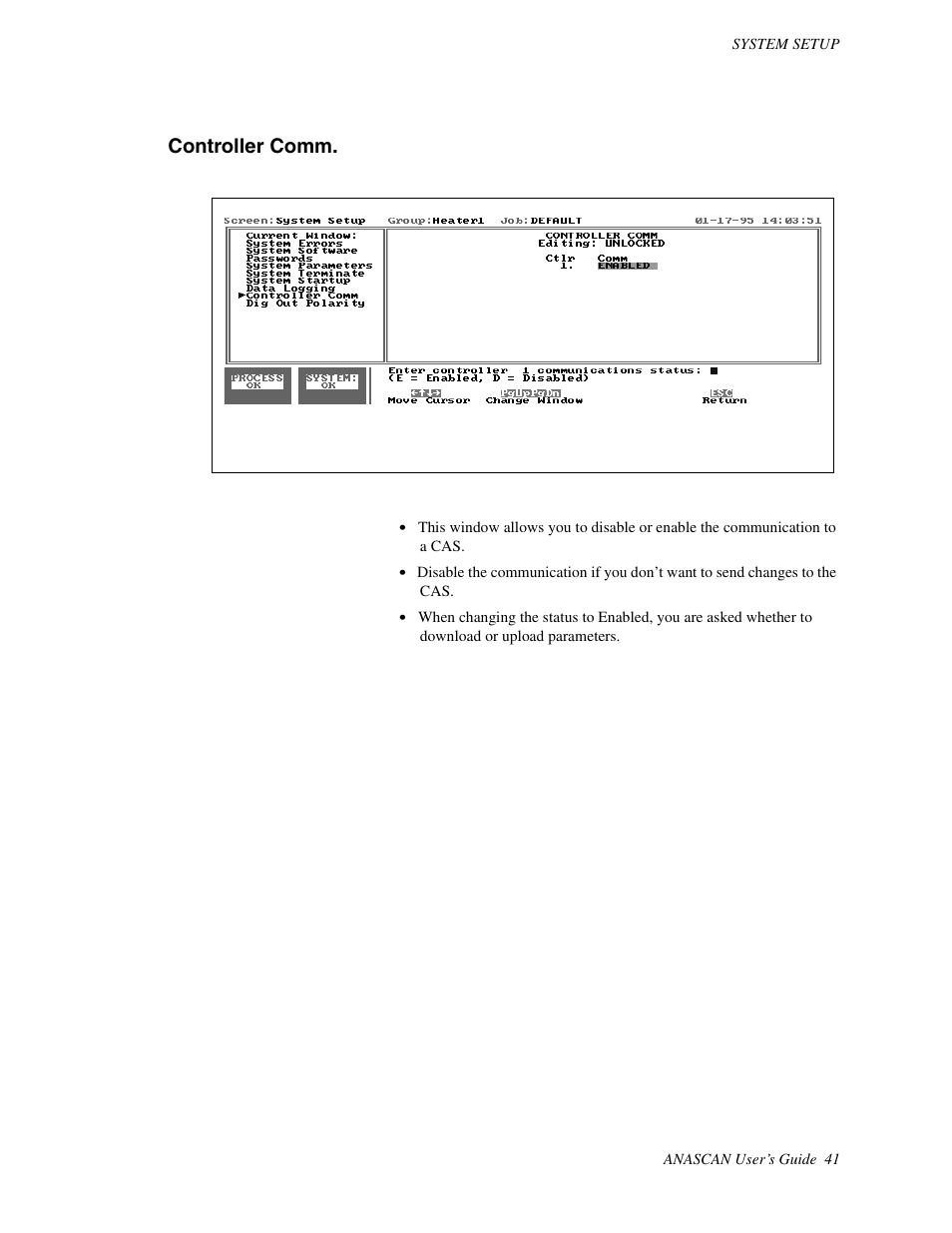 Controller comm | Watlow ANASCAN User Manual | Page 49 / 62