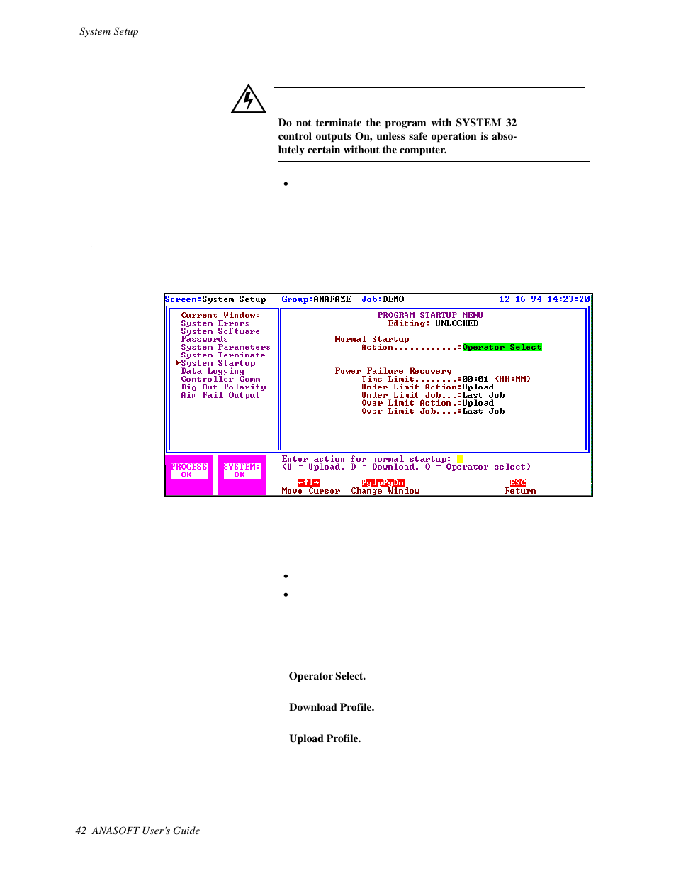 System start up | Watlow ANASOFT User Manual | Page 52 / 95