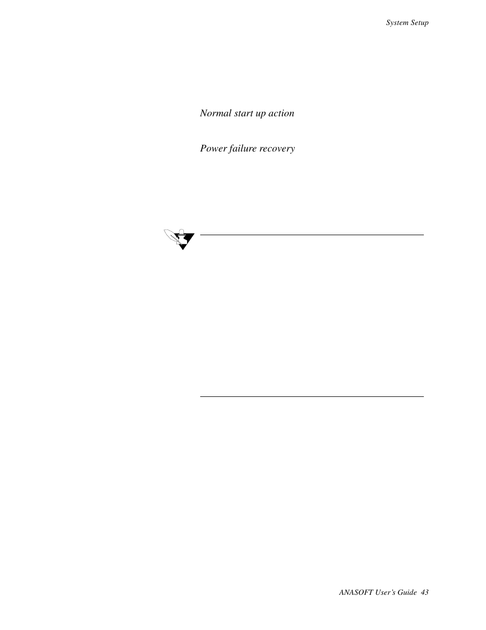 Normal start up action, Power failure recovery | Watlow ANASOFT User Manual | Page 53 / 95