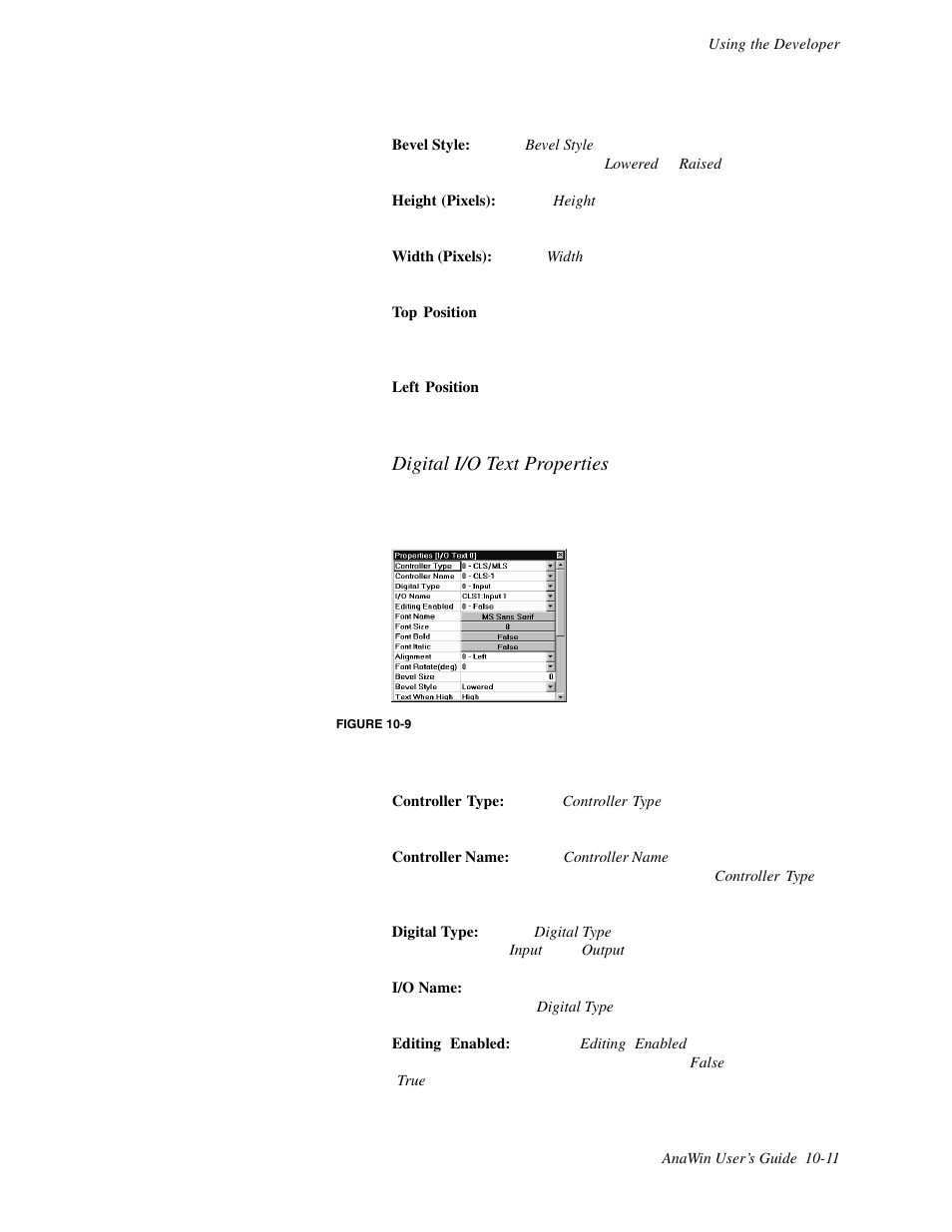 Digital i/o text properties | Watlow ANAWIN 2 User Manual | Page 105 / 154