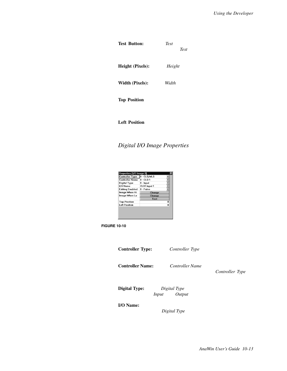 Digital i/o image properties | Watlow ANAWIN 2 User Manual | Page 107 / 154