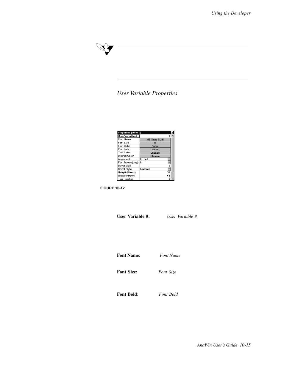 User variable properties | Watlow ANAWIN 2 User Manual | Page 109 / 154