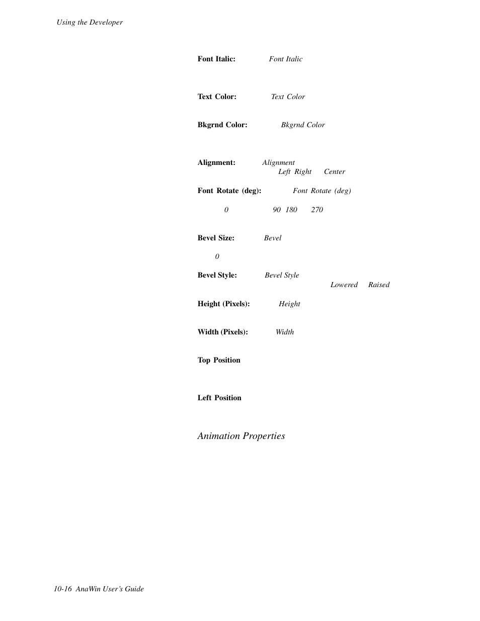 Animation properties | Watlow ANAWIN 2 User Manual | Page 110 / 154