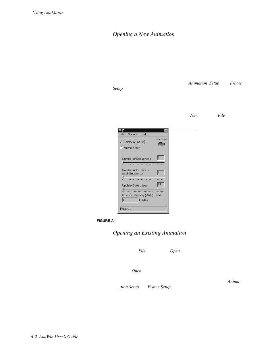 Opening a new animation, Opening an existing animation | Watlow ANAWIN 2 User Manual | Page 122 / 154