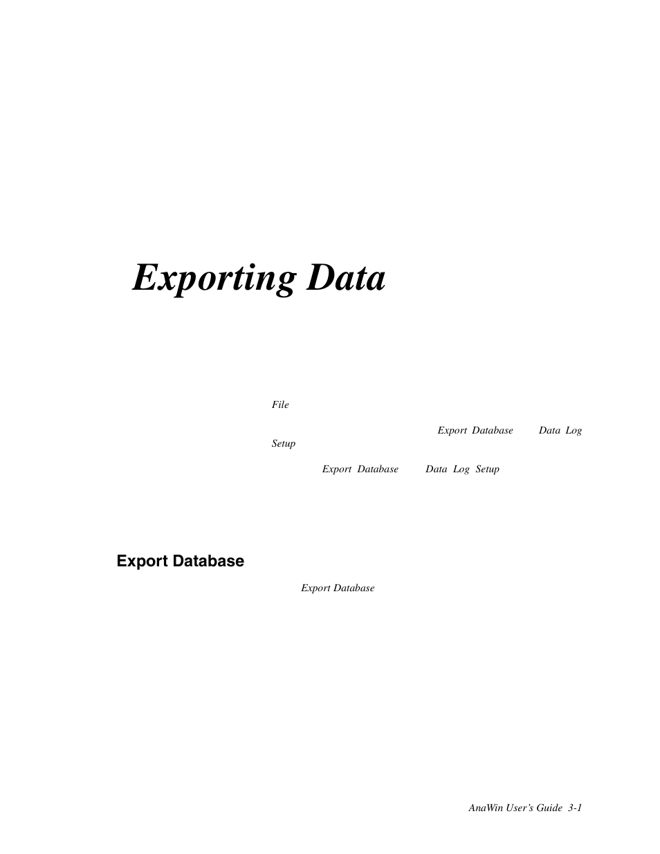 3 exporting data, Export database, Exporting data | Watlow ANAWIN 2 User Manual | Page 23 / 154