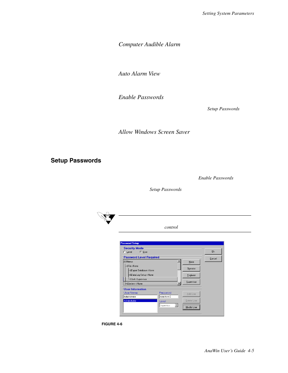 Setup passwords | Watlow ANAWIN 2 User Manual | Page 33 / 154