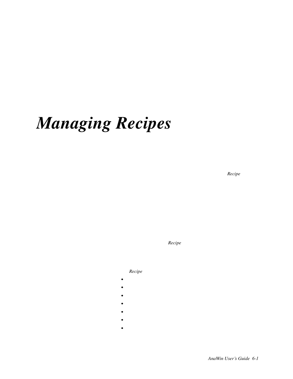 6 managing recipes, Managing recipes | Watlow ANAWIN 2 User Manual | Page 57 / 154