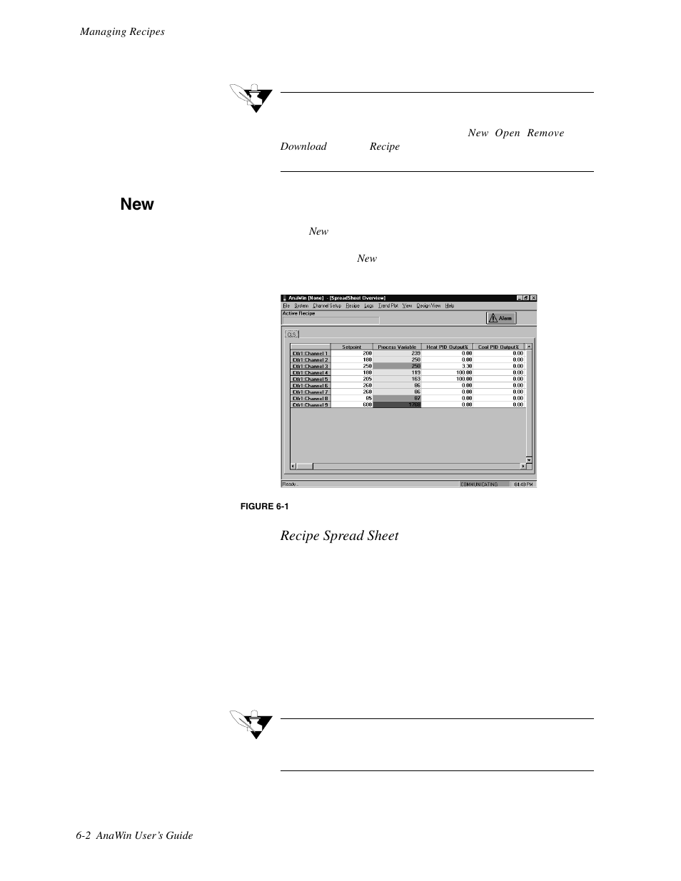 Recipe spread sheet | Watlow ANAWIN 2 User Manual | Page 58 / 154