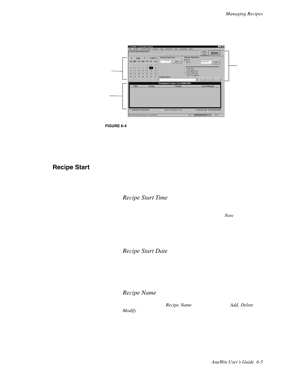 Recipe start, Recipe start time, Recipe start date | Recipe name | Watlow ANAWIN 2 User Manual | Page 61 / 154