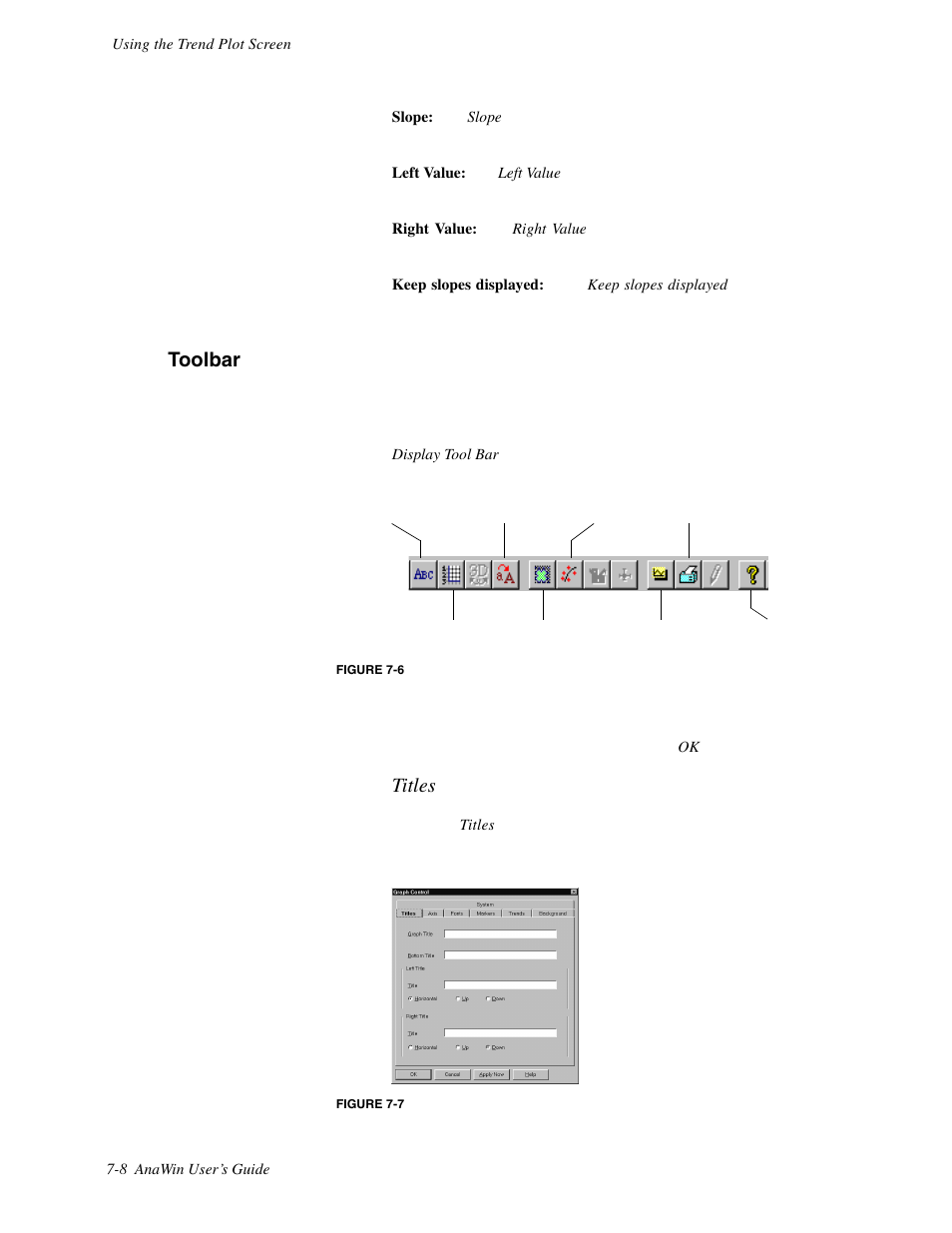 Toolbar, Titles | Watlow ANAWIN 2 User Manual | Page 70 / 154