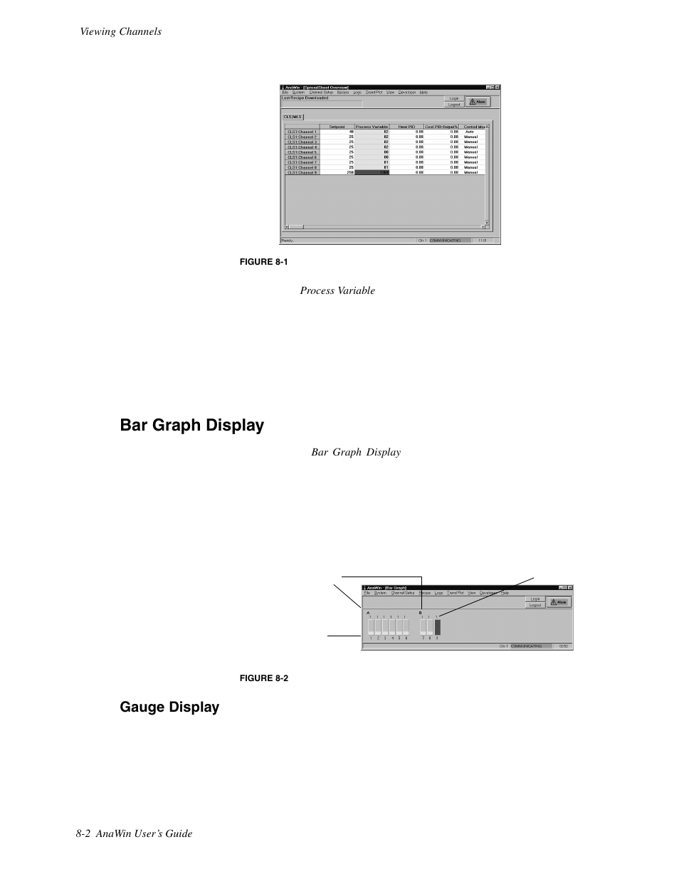 Bar graph display, Gauge display | Watlow ANAWIN 2 User Manual | Page 86 / 154