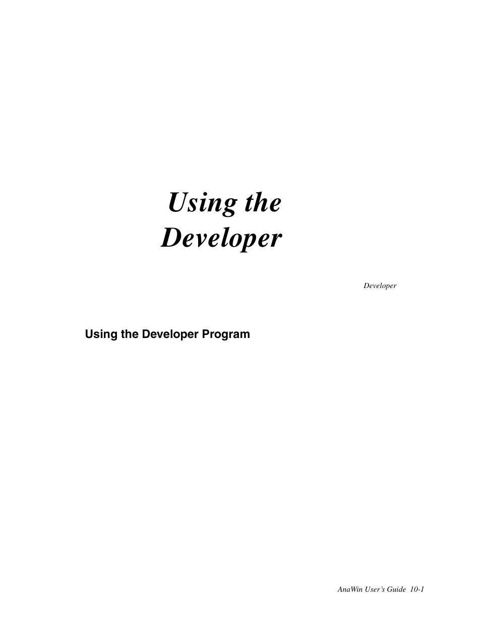 10 using the developer, Using the developer program, Using the developer | Watlow ANAWIN 2 User Manual | Page 95 / 154