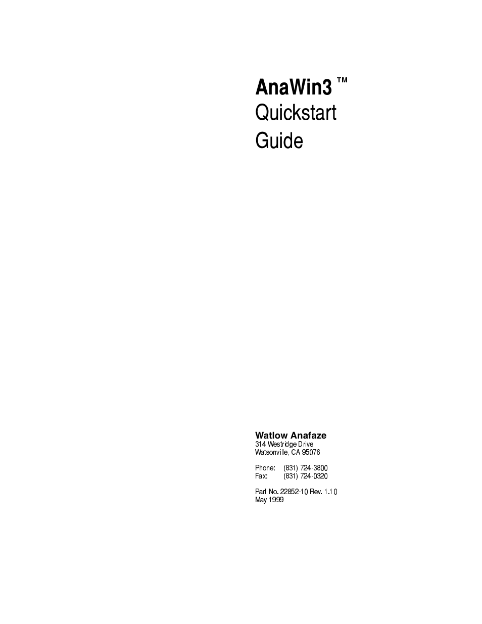 Watlow ANAWIN 3 User Manual | 23 pages