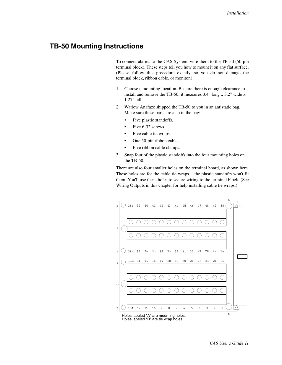 Tb-50 mounting instructions | Watlow CAS User Manual | Page 21 / 98