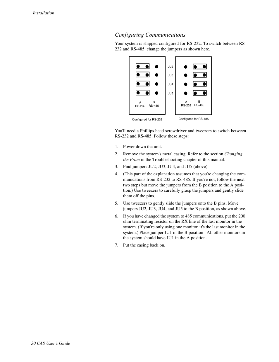 Configuring communications | Watlow CAS User Manual | Page 40 / 98