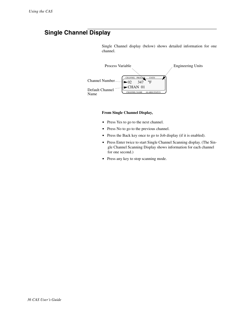 Single channel display | Watlow CAS User Manual | Page 46 / 98