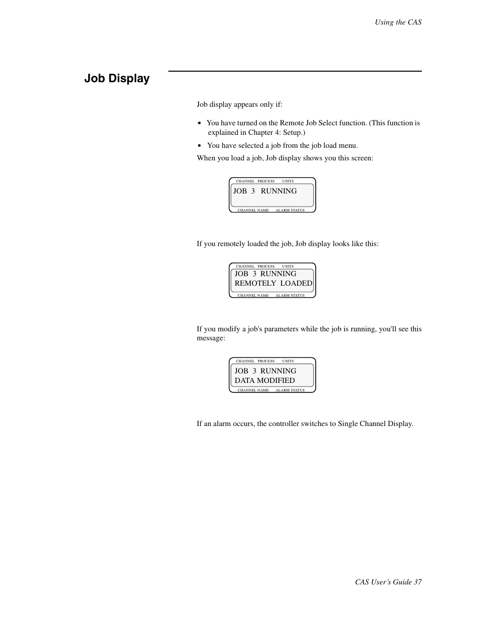 Job display | Watlow CAS User Manual | Page 47 / 98