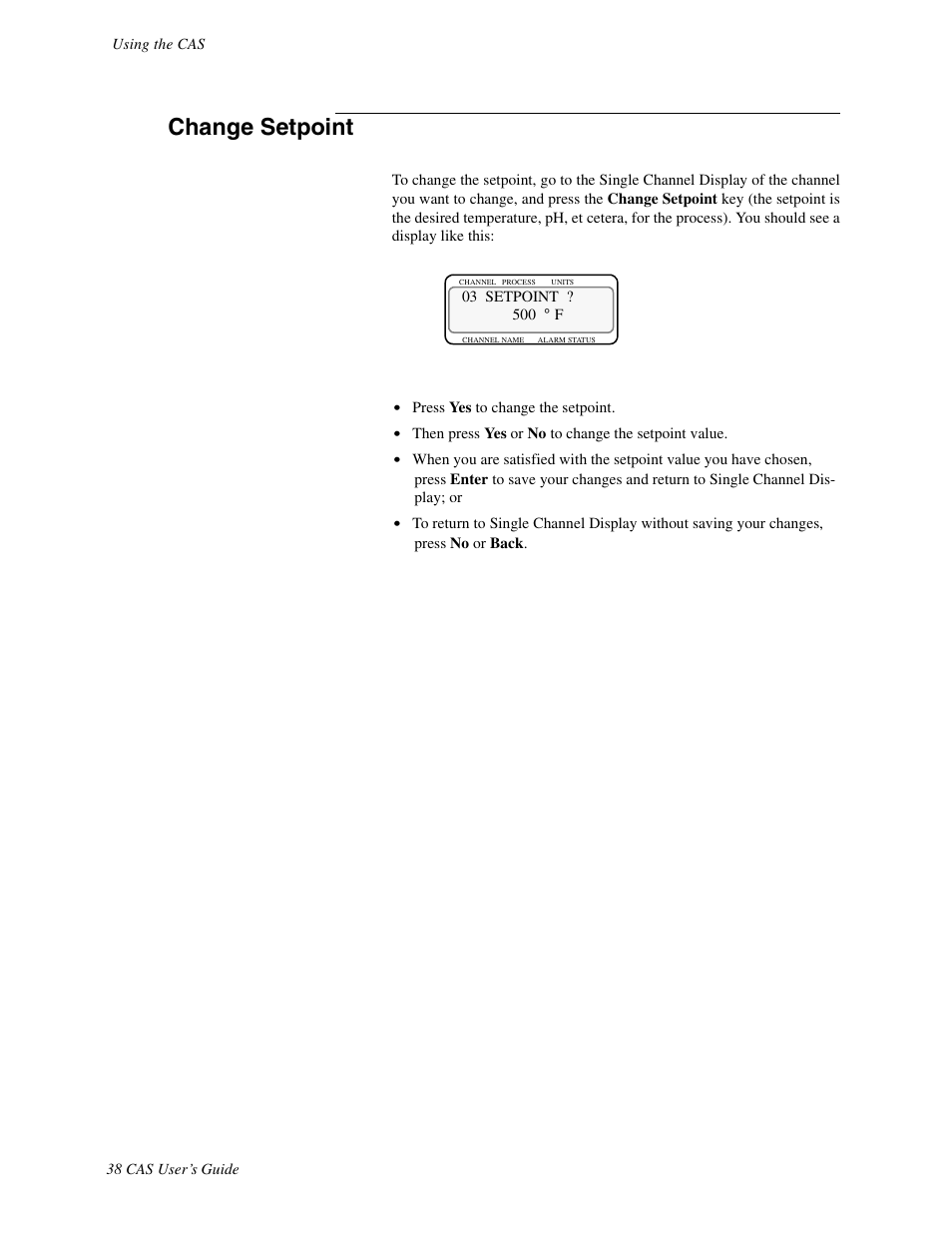 Change setpoint | Watlow CAS User Manual | Page 48 / 98