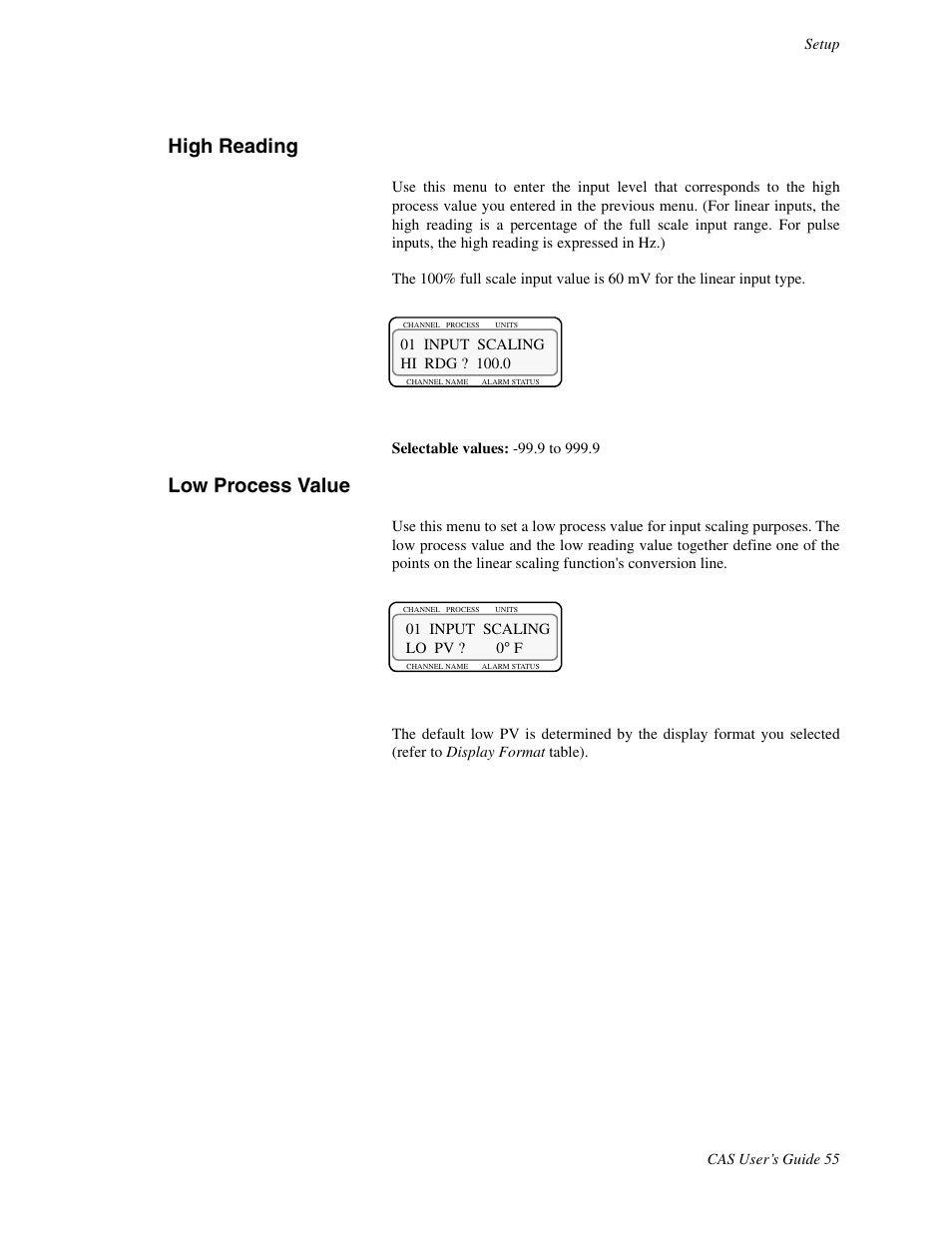 High reading, Low process value | Watlow CAS User Manual | Page 65 / 98