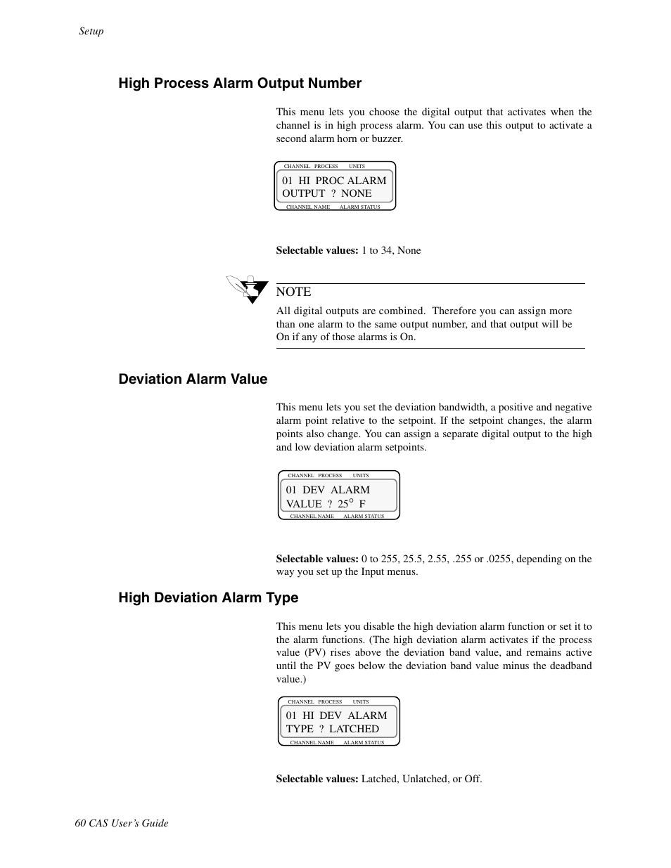 High process alarm output number, Deviation alarm value, High deviation alarm type | Watlow CAS User Manual | Page 70 / 98