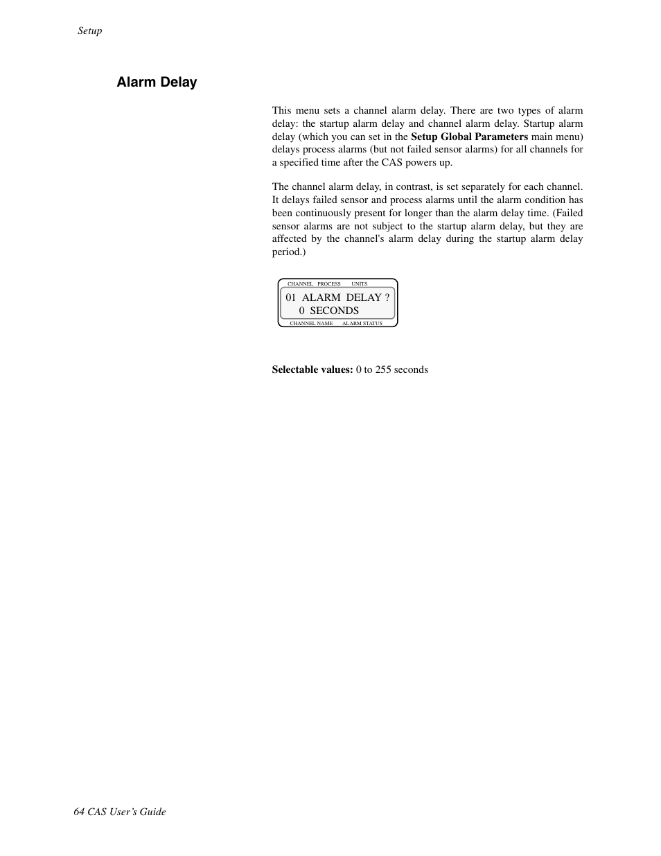 Alarm delay | Watlow CAS User Manual | Page 74 / 98