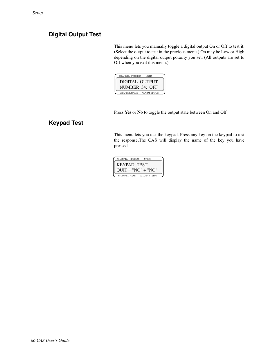Digital output test, Keypad test | Watlow CAS User Manual | Page 76 / 98