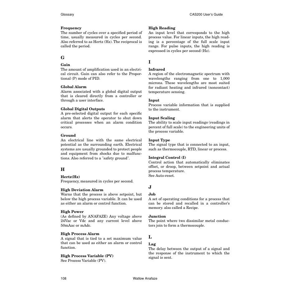 Watlow CAS200 User Manual | Page 120 / 124