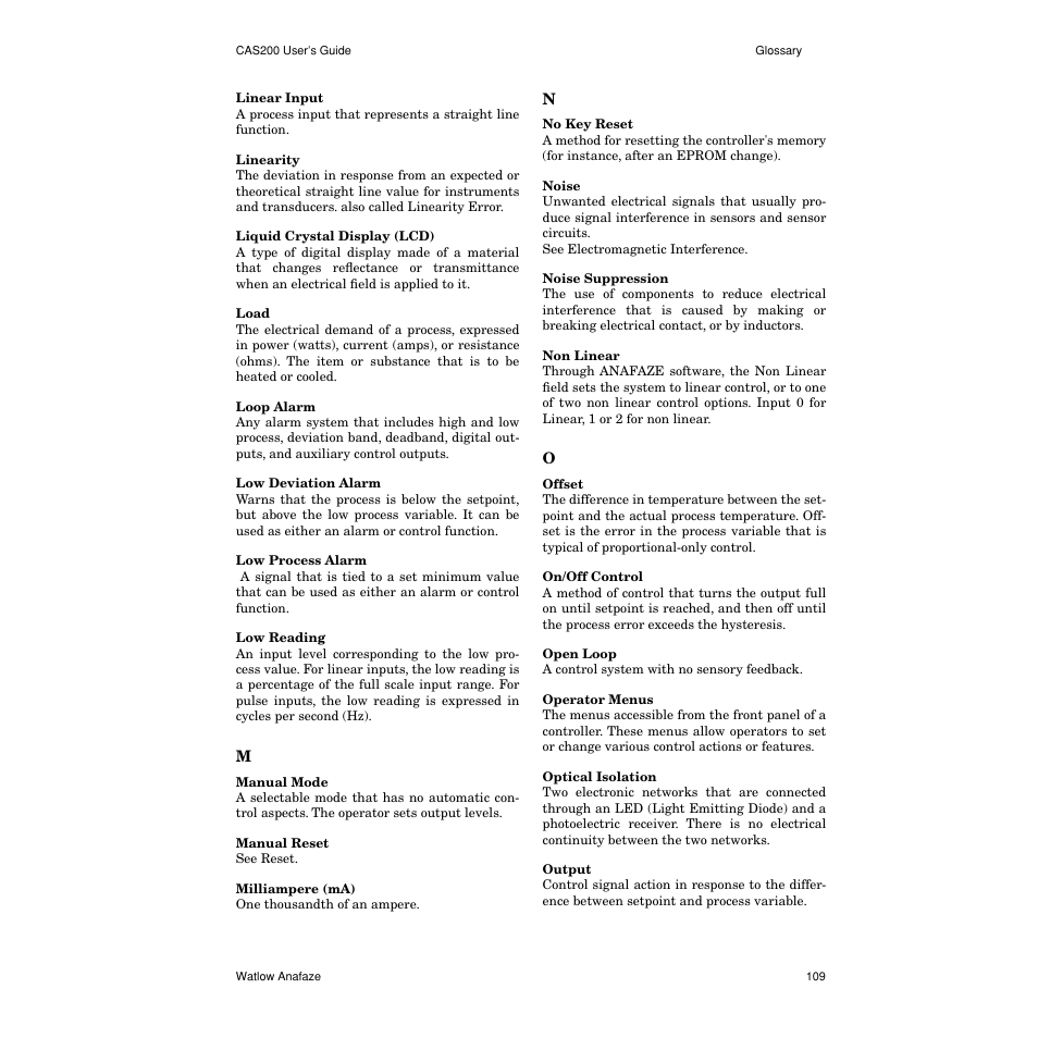 Watlow CAS200 User Manual | Page 121 / 124