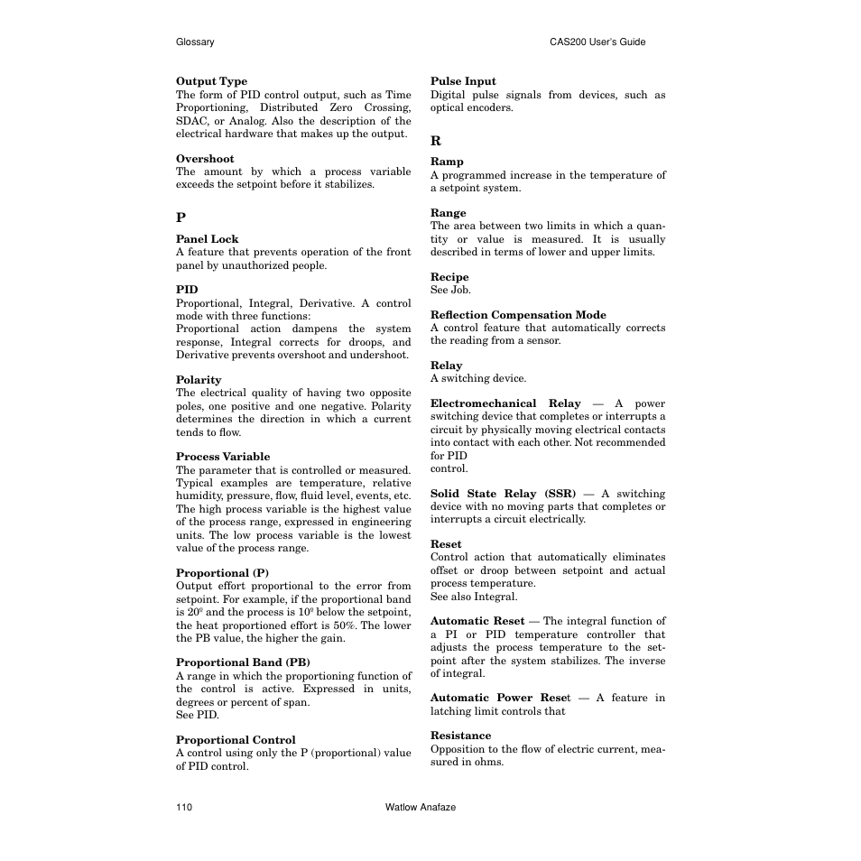 Watlow CAS200 User Manual | Page 122 / 124