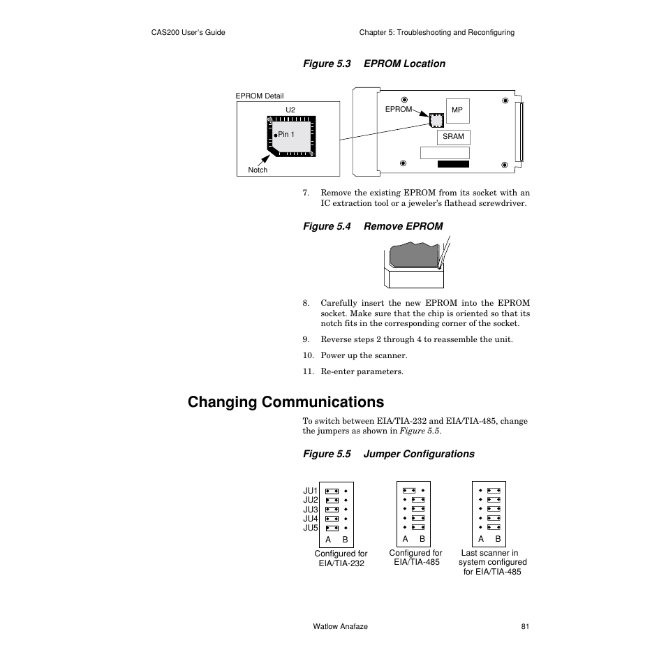 Changing communications, Changing communications 81 | Watlow CAS200 User Manual | Page 93 / 124