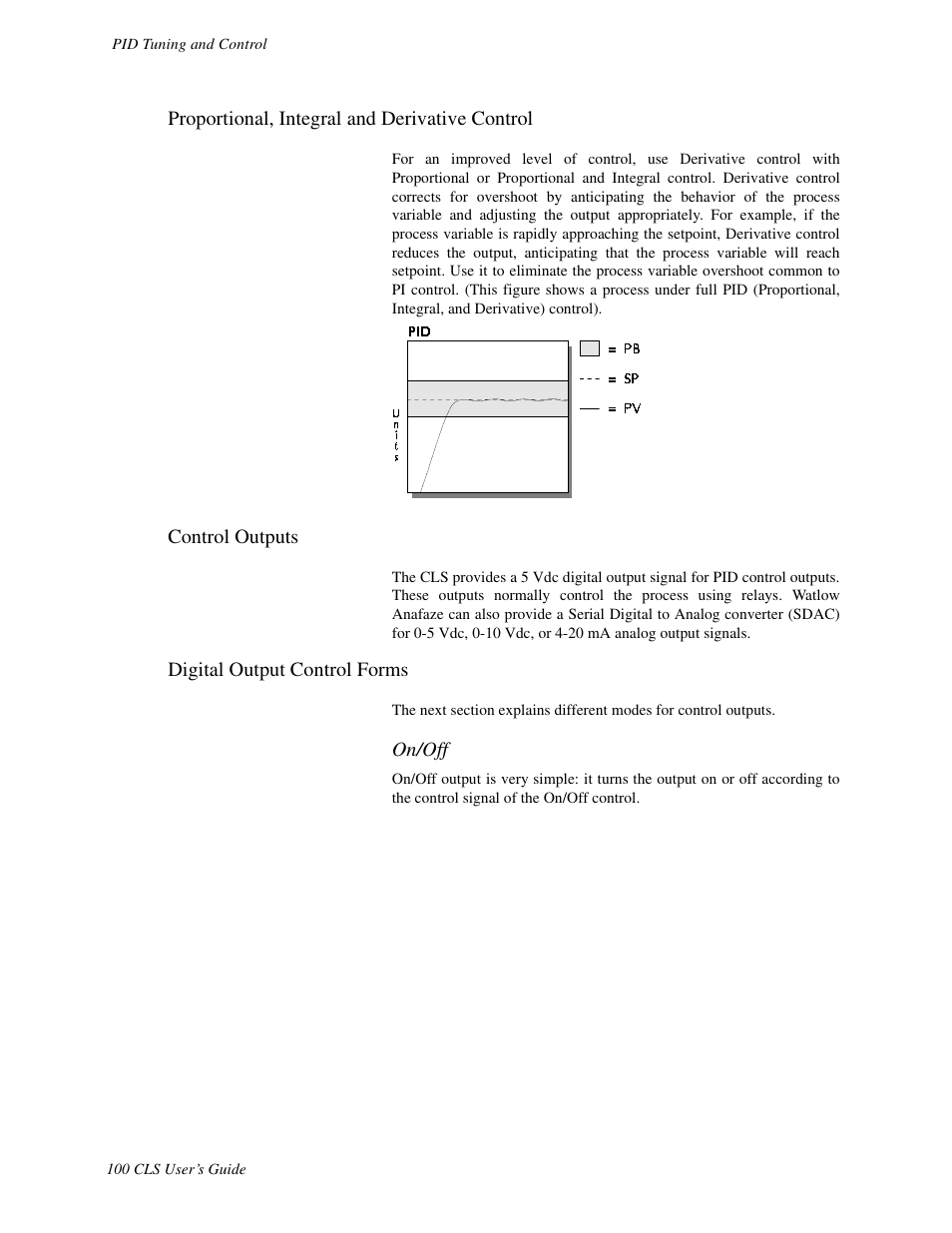 Proportional, integral and derivative control, Control outputs, Digital output control forms | Watlow CLS User Manual | Page 108 / 180