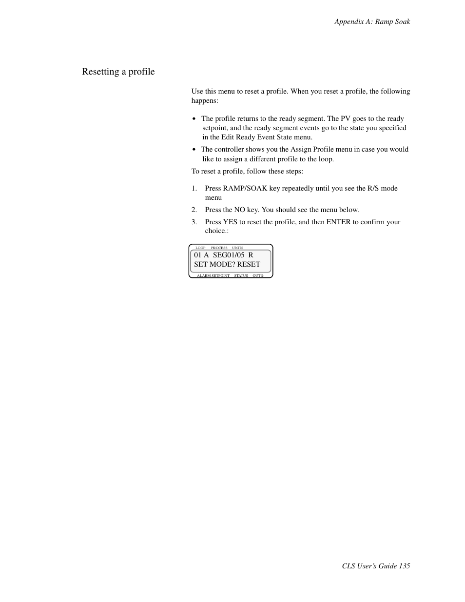 Resetting a profile | Watlow CLS User Manual | Page 143 / 180