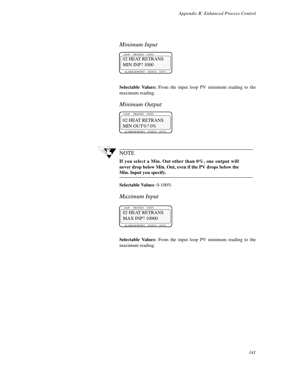 Minimum input, Minimum output, Maximum input | Watlow CLS User Manual | Page 149 / 180
