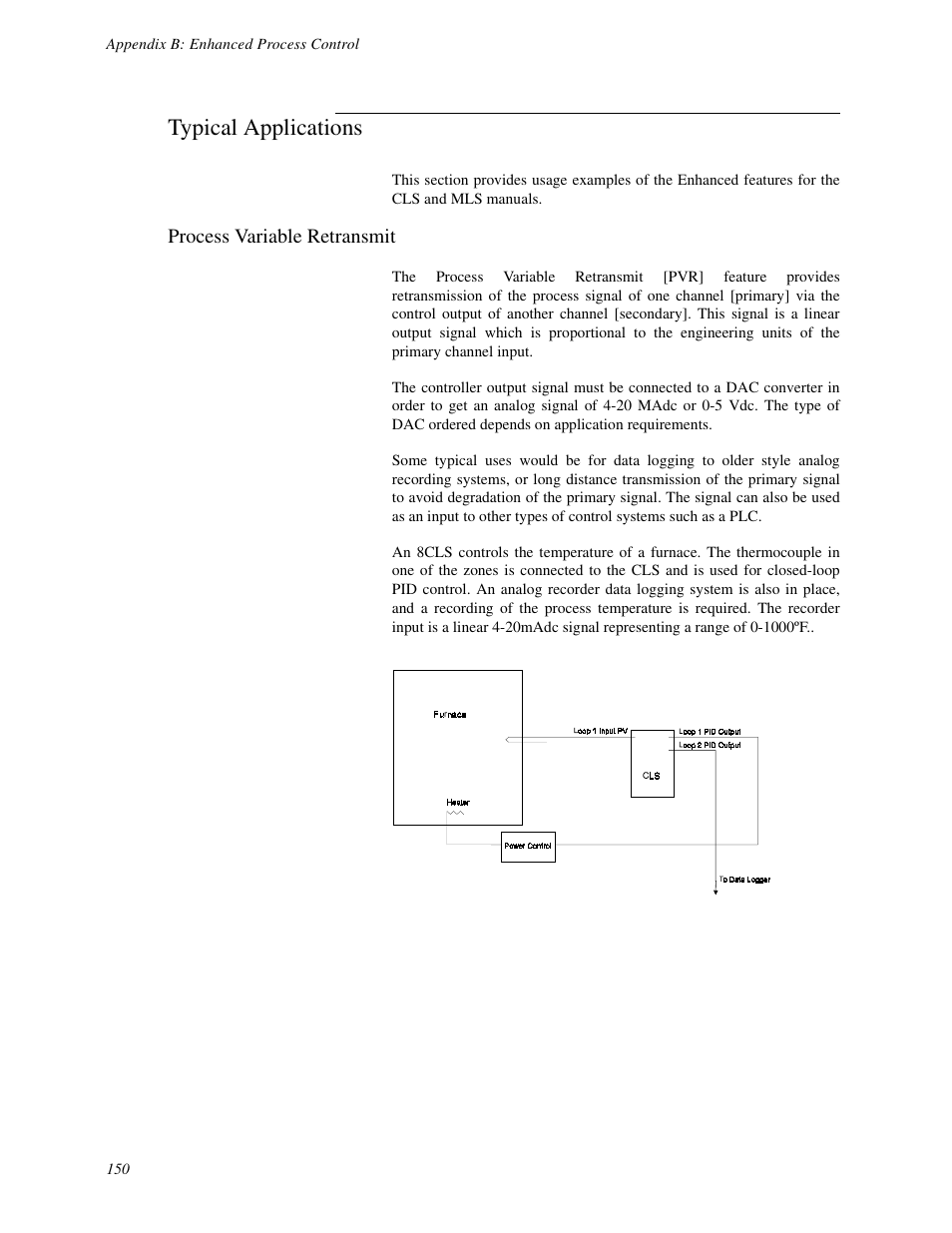Typical applications, Process variable retransmit | Watlow CLS User Manual | Page 158 / 180