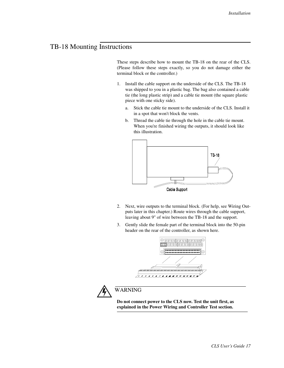 Tb-18 mounting instructions | Watlow CLS User Manual | Page 25 / 180