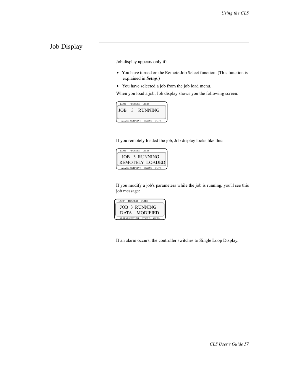 Job display | Watlow CLS User Manual | Page 65 / 180
