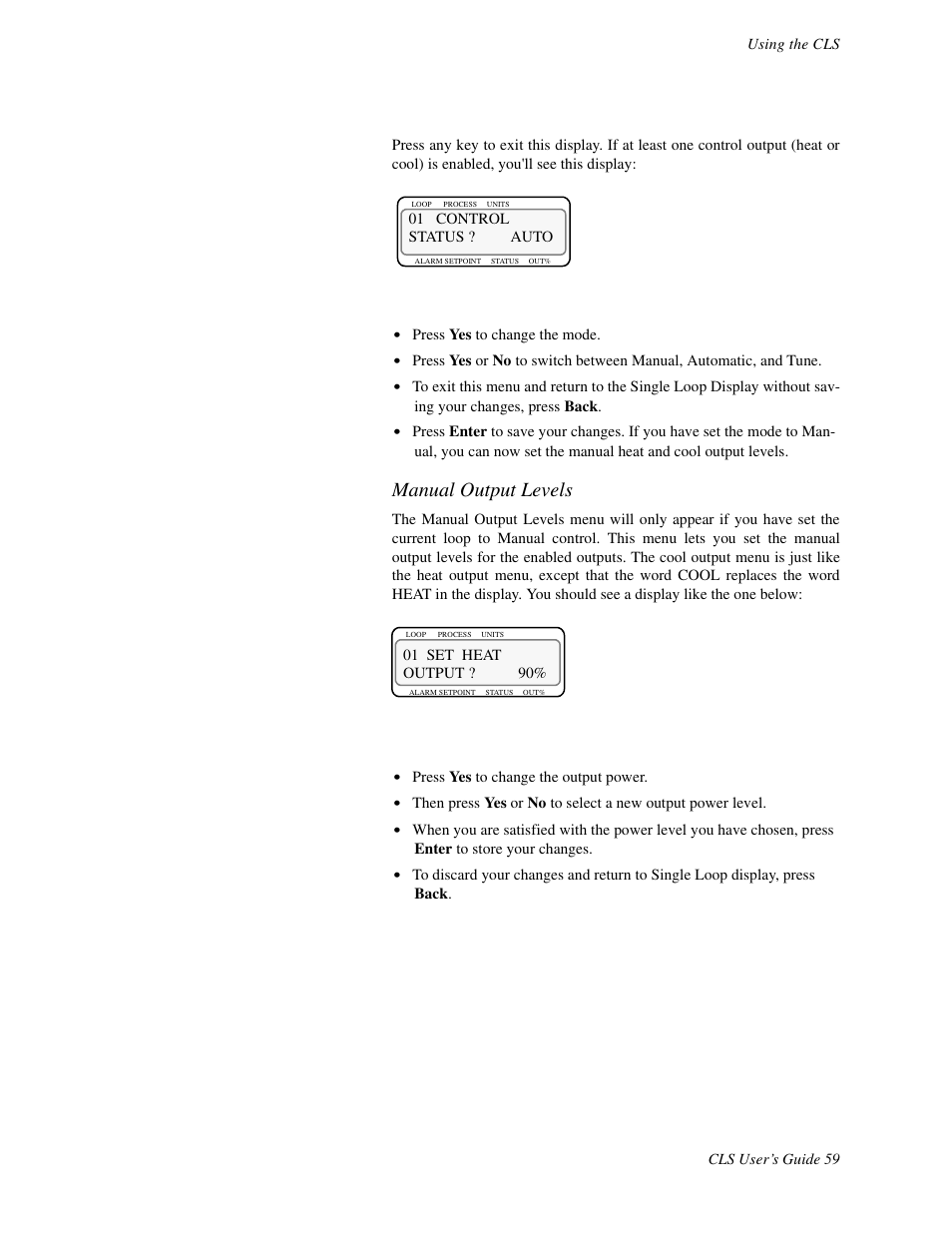 Manual output levels | Watlow CLS User Manual | Page 67 / 180